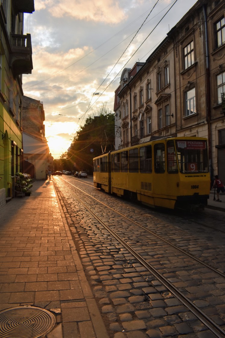 "Lwow Lviv golden hour" stock image