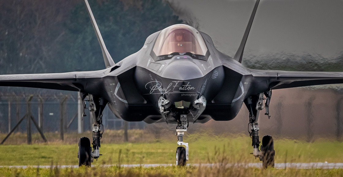 "USMC F-35B Lightning Jet at RAF Marham, Norfolk" stock image