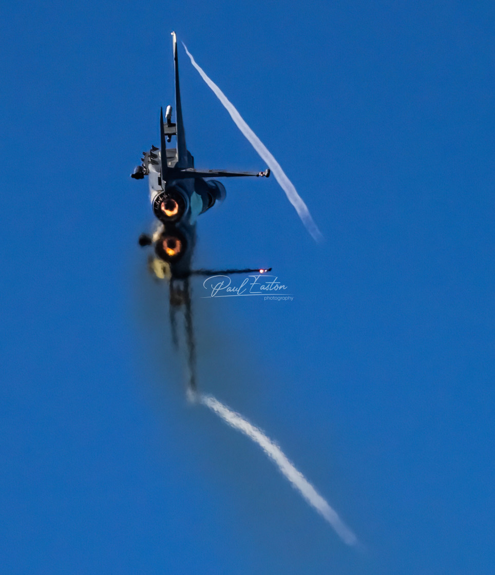 "RAF Lakenheath 48th Fighter Wing F-15 Jets Quick Climb Outs" stock image