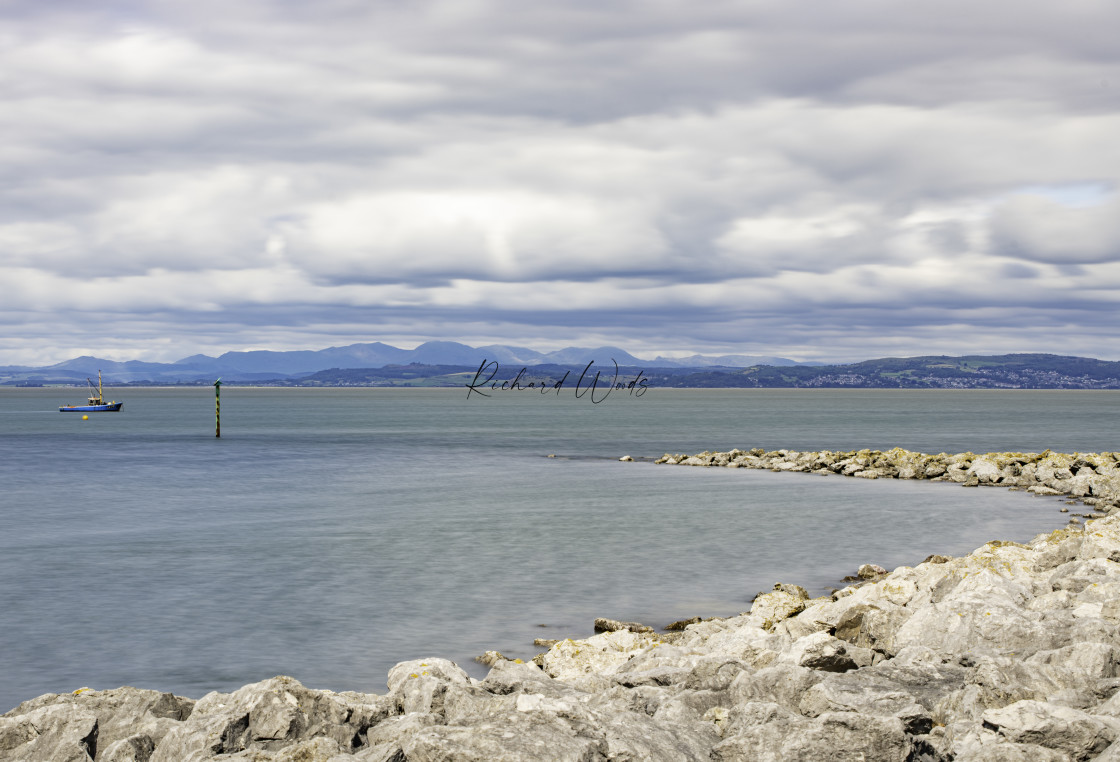 "A Rocky Morecombe Bay, Lancashire, UK" stock image