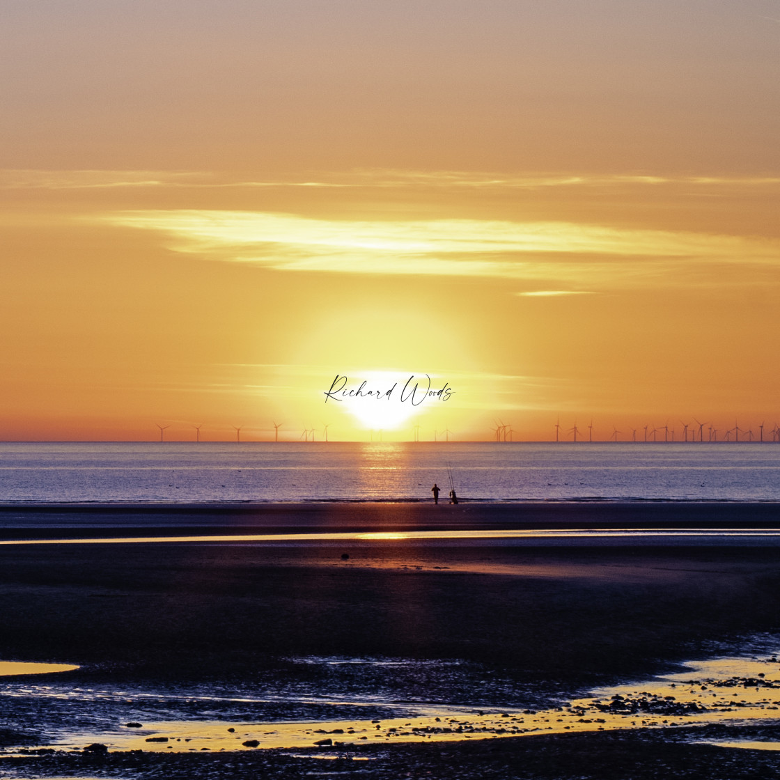 "Sunset at Cleveleys, Cleveleys, UK" stock image