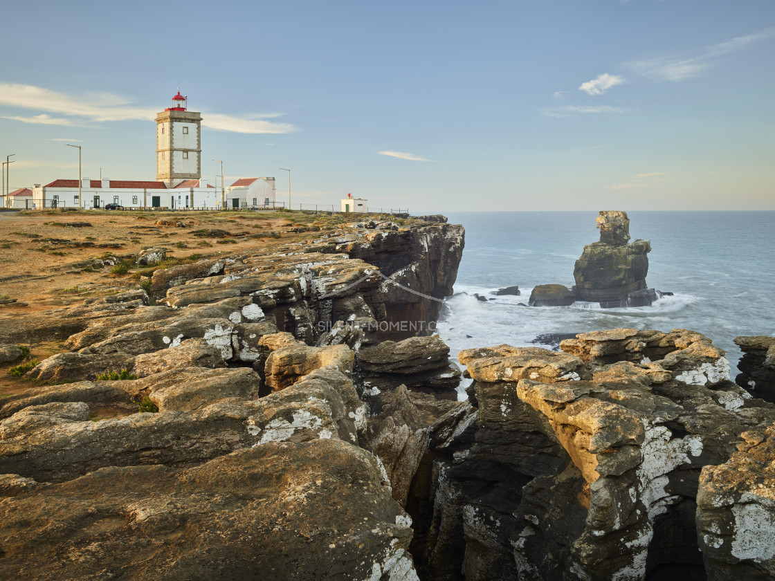 "Leuchtturm am Cabo Carvoeiro, Peniche, Portugal" stock image