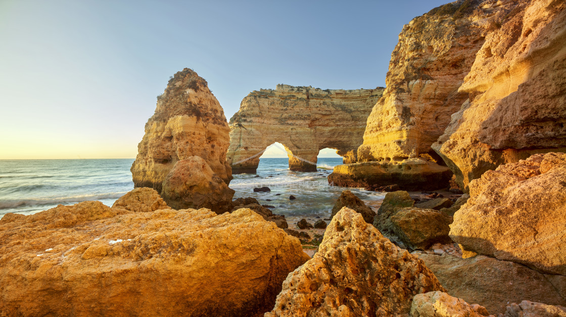 "Küste beim Praia da Mesquita, Algarve," stock image