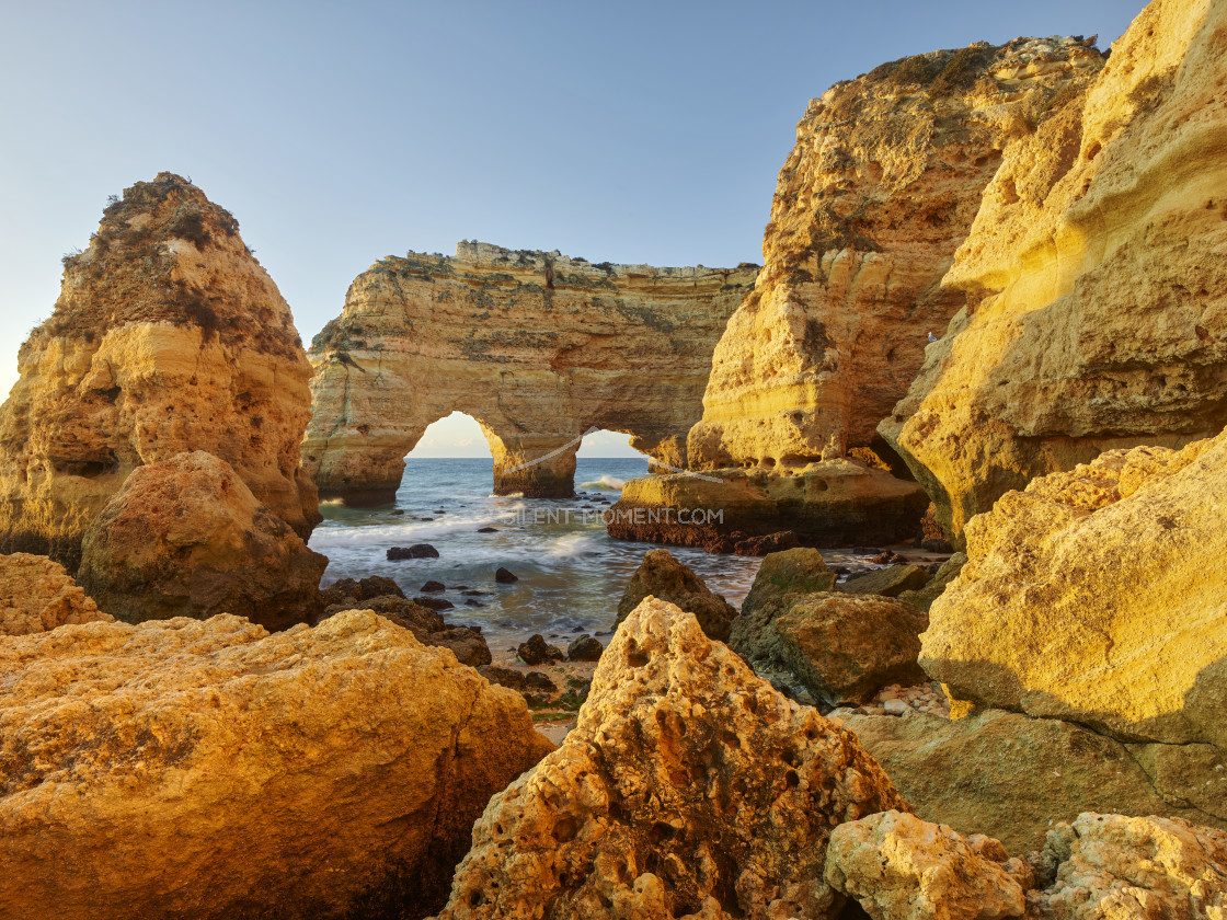 "Küste beim Praia da Mesquita, Algarve," stock image