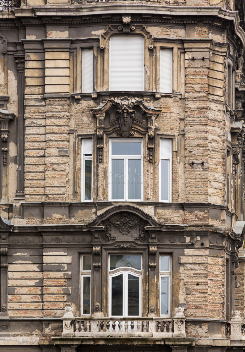 "Old damaged house in Budapest" stock image