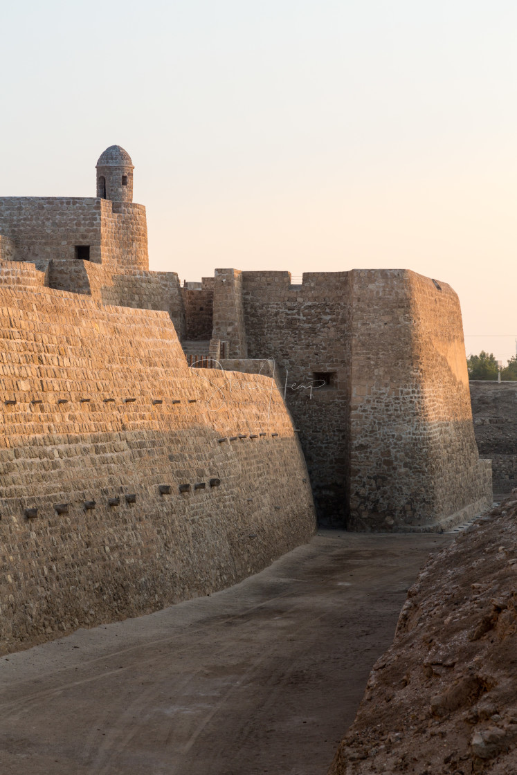 "Old Bahrain Fort at Seef in late afternoon" stock image