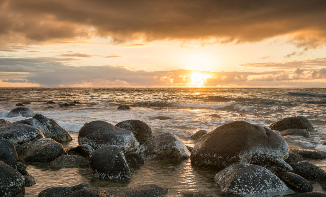 "Sunset along Na Pali coast from Ke'e Beach" by Steve Heap - $8.21 "Sunset along Na Pali coast from Ke'e Beach" stock image