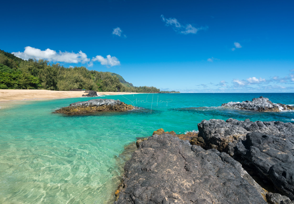 "Lumahai Beach Kauai with rocks" by Steve Heap - $8.21 "Lumahai Beach Kauai with rocks" stock image