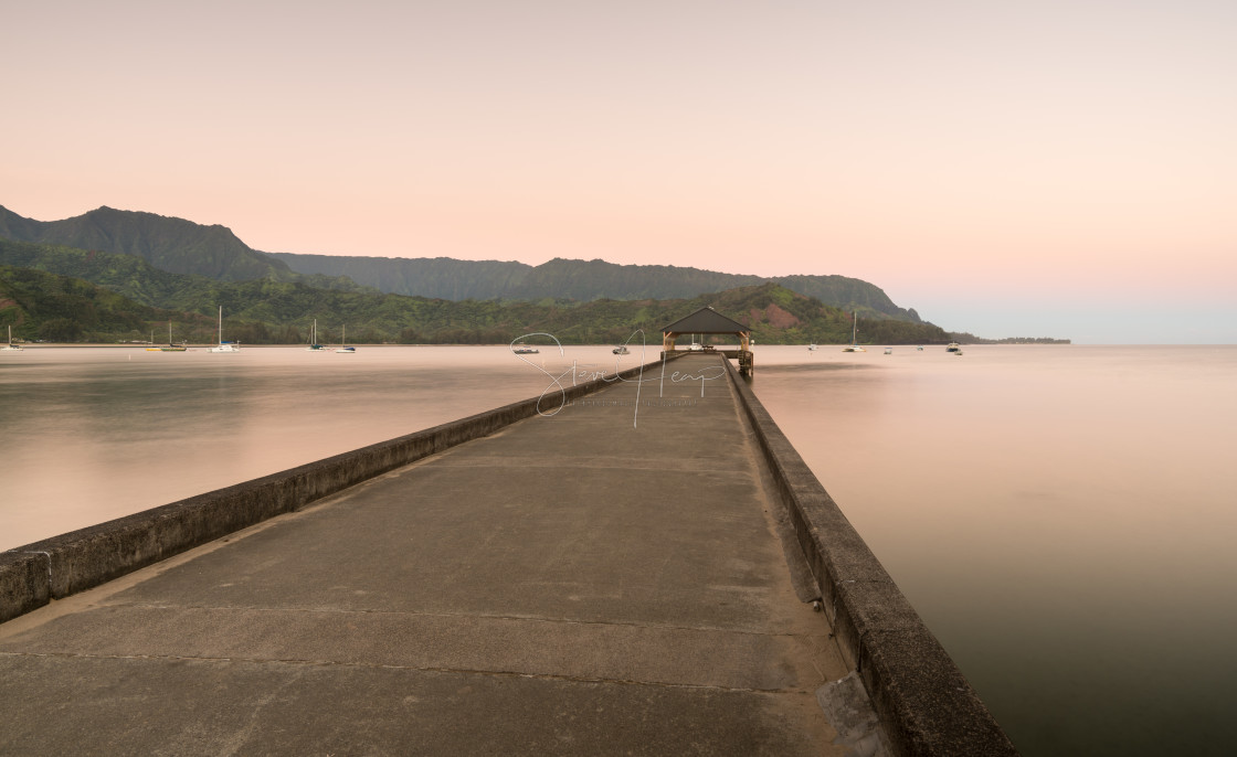 "Dawn and sunrise at Hanalei Bay and Pier on Kauai Hawaii" by Steve Heap - $8.21 "Dawn and sunrise at Hanalei Bay and Pier on Kauai Hawaii" stock image