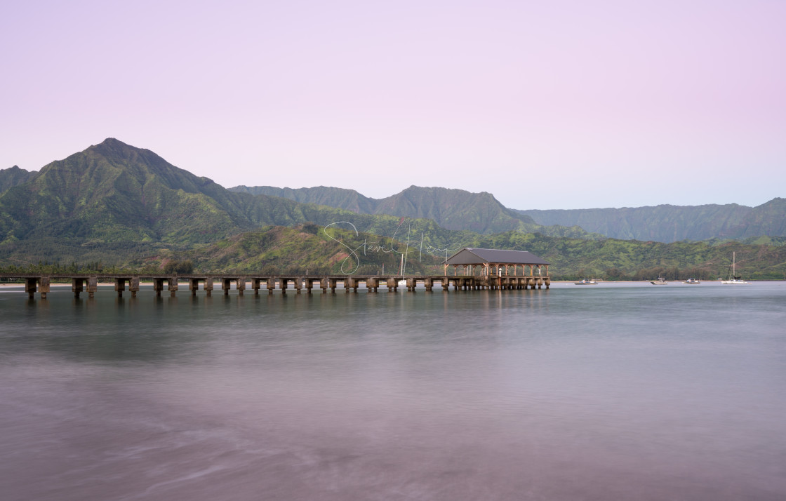 "Dawn and sunrise at Hanalei Bay and Pier on Kauai Hawaii" by Steve Heap - $8.25 "Dawn and sunrise at Hanalei Bay and Pier on Kauai Hawaii" stock image
