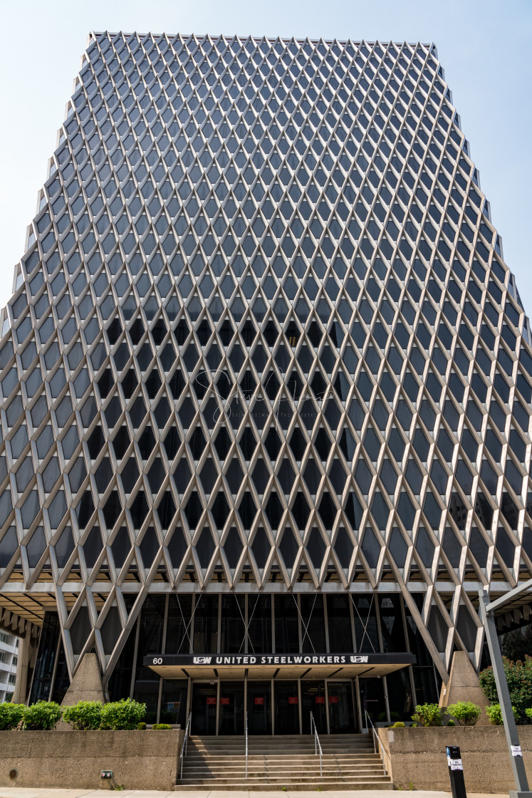 "Modern USW headquarters building in downtown Pittsburgh" stock image