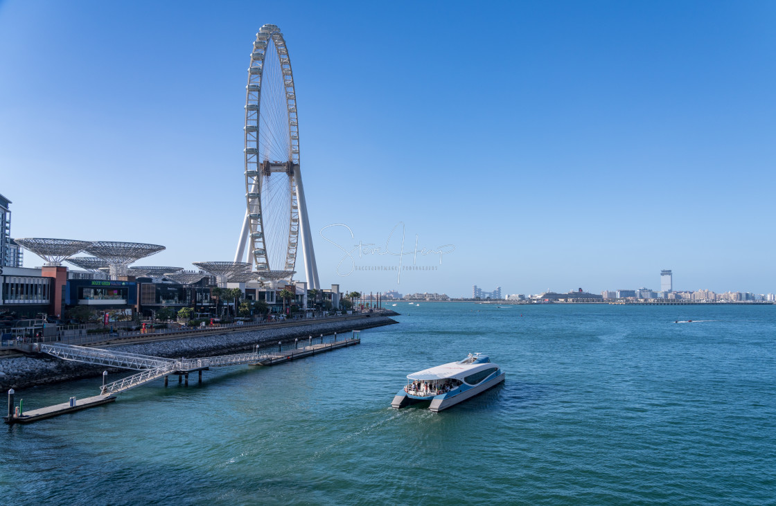 "Ain Dubai observation wheel on Bluewaters Island in Jumeirah" stock image