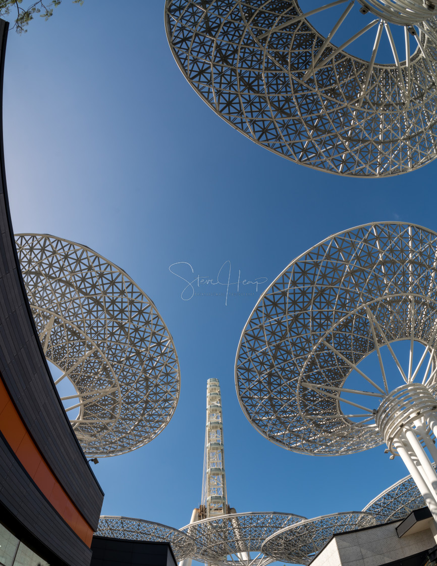 "Ain Dubai observation wheel on Bluewaters Island in Jumeirah" stock image