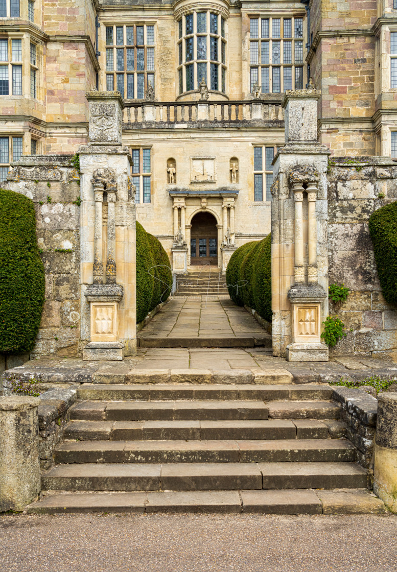 "Entrance gate to Fountains Hall in Yorkshire, England" stock image