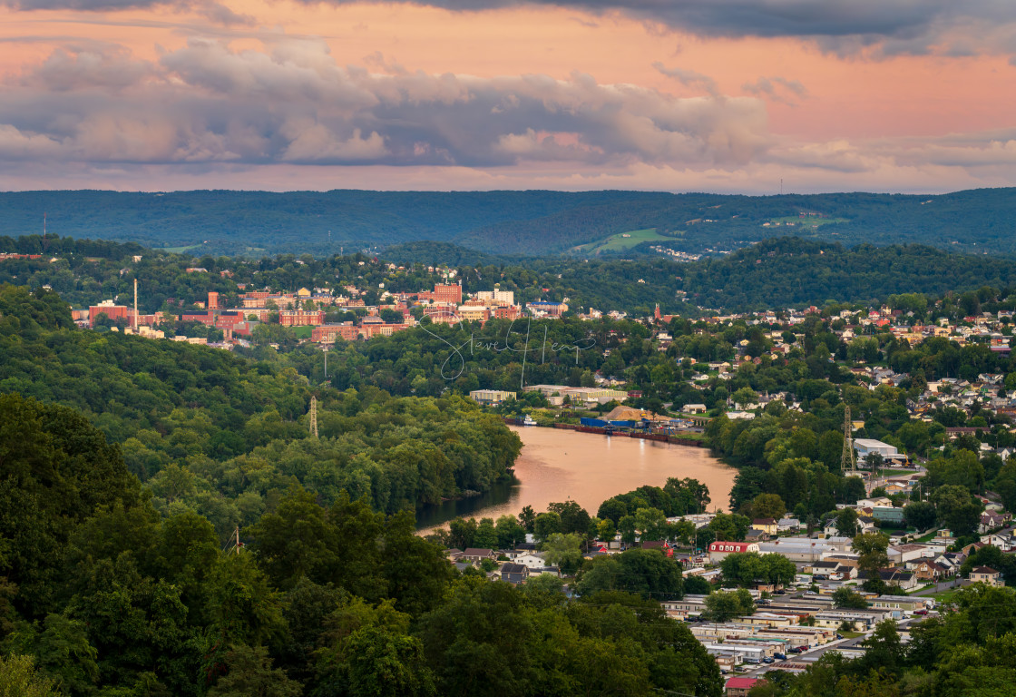"Sunset lights the sky above Morgantown in West Virginia" by Steve Heap - $8.21 "Sunset lights the sky above Morgantown in West Virginia" stock image