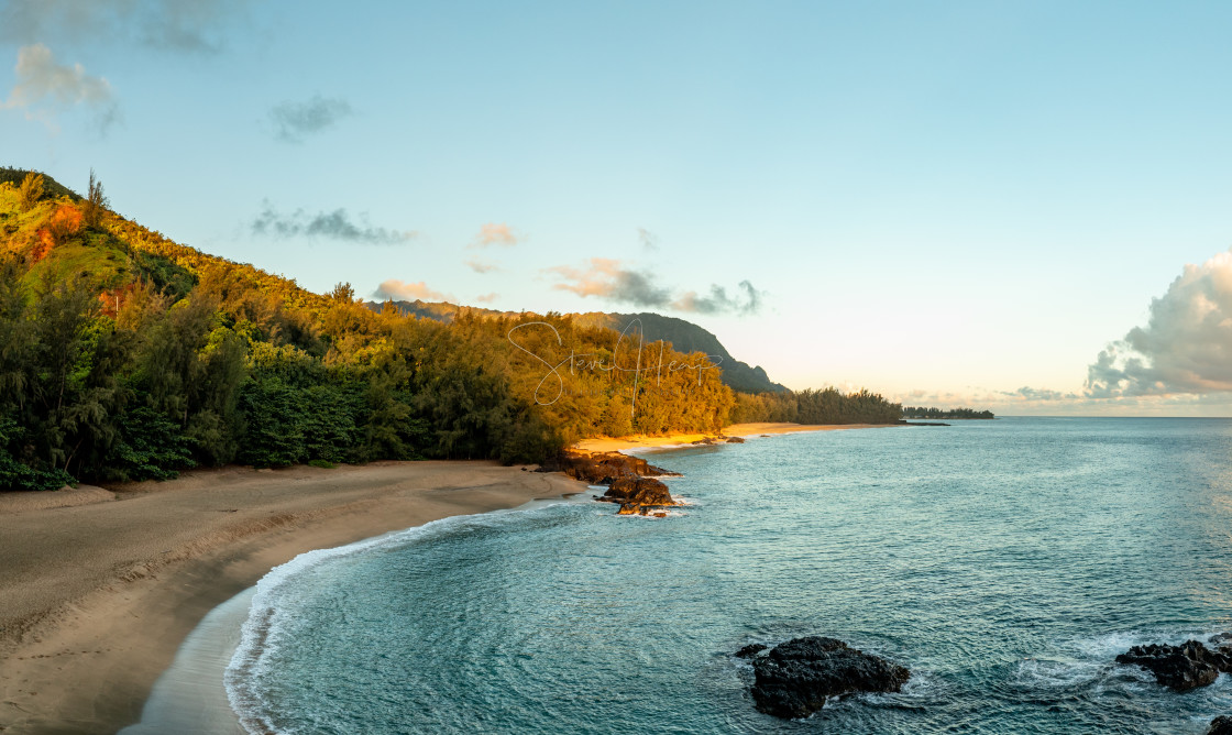 "Aerial image of Lumahai Beach on the north shore of Kauai" by Steve Heap - $8.21 "Aerial image of Lumahai Beach on the north shore of Kauai" stock image