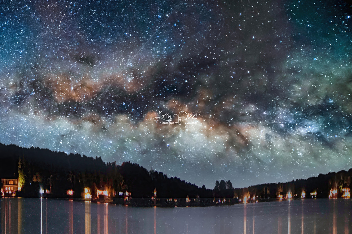 "Milky Way over Lake Auman" stock image