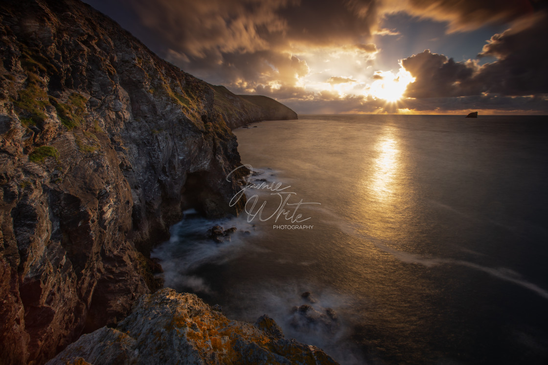 "Trevaunance Cove, Cornwall" stock image