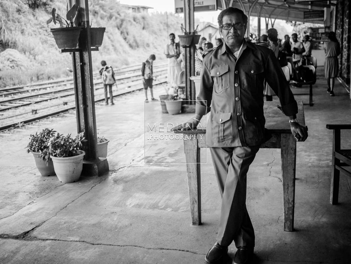 "At the railway station" stock image