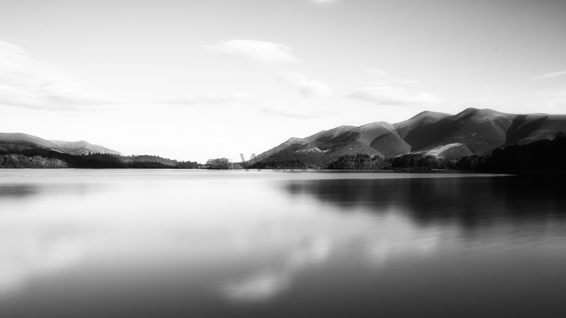 "Summer Lake in black and white." stock image