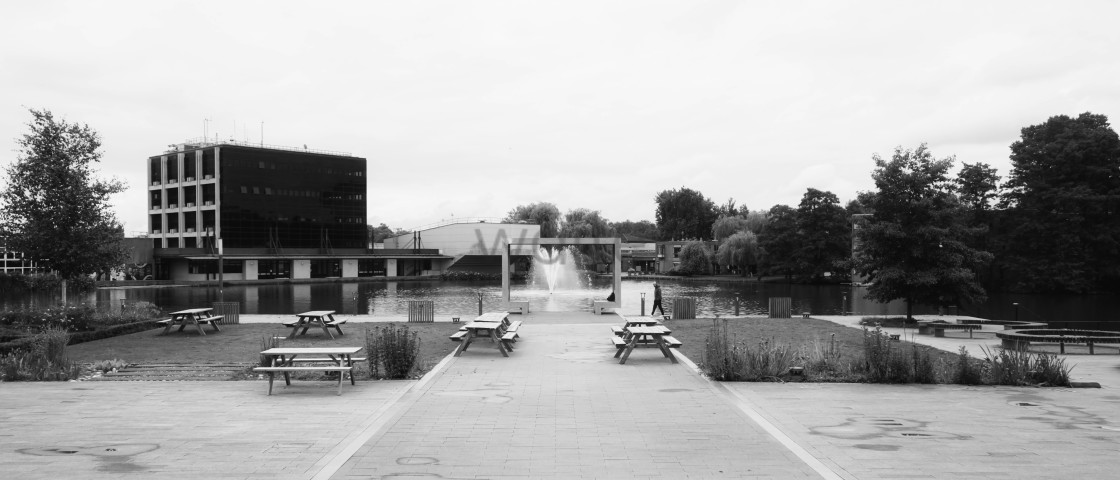 "Urban Landscape in black and white." stock image