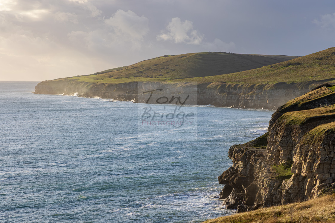 "Looking towards Winspit and St Aldhelm's Head" stock image