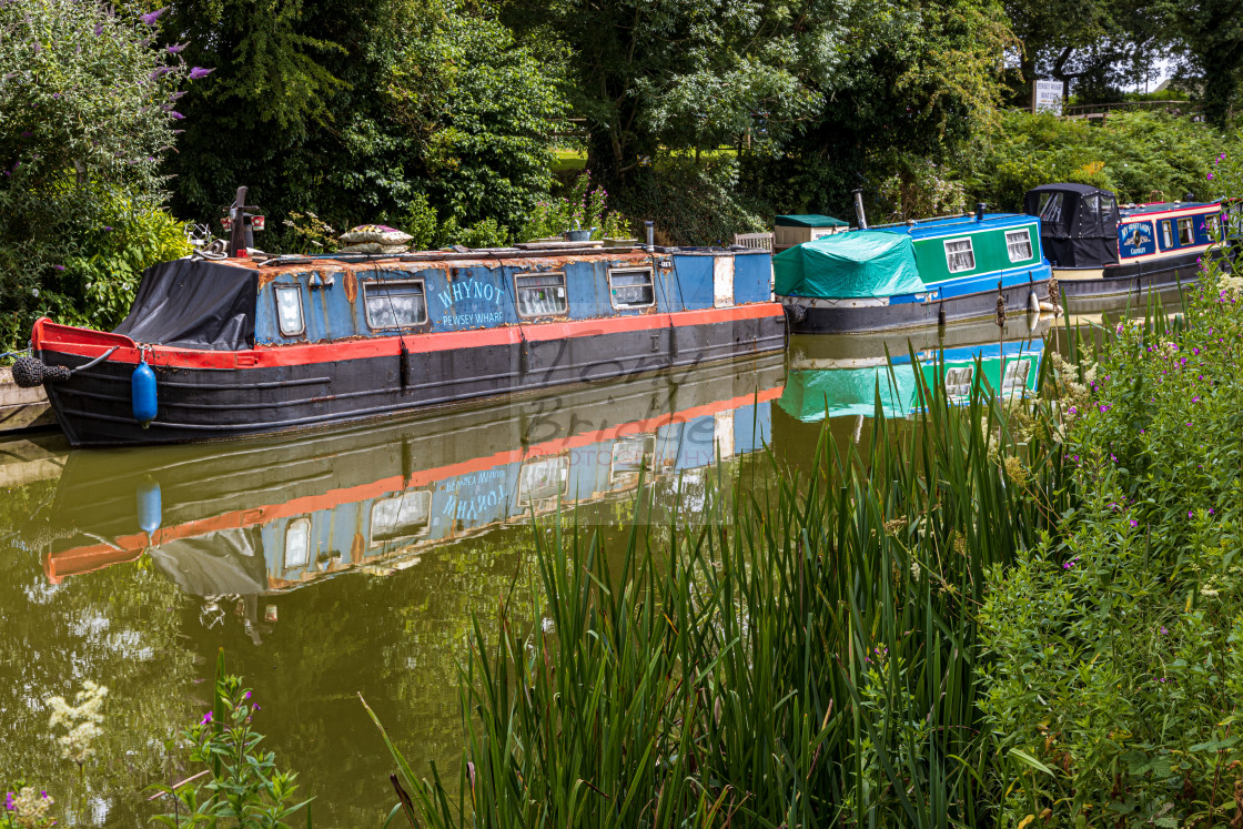 "Canal boats, Pewsey Wharf" stock image