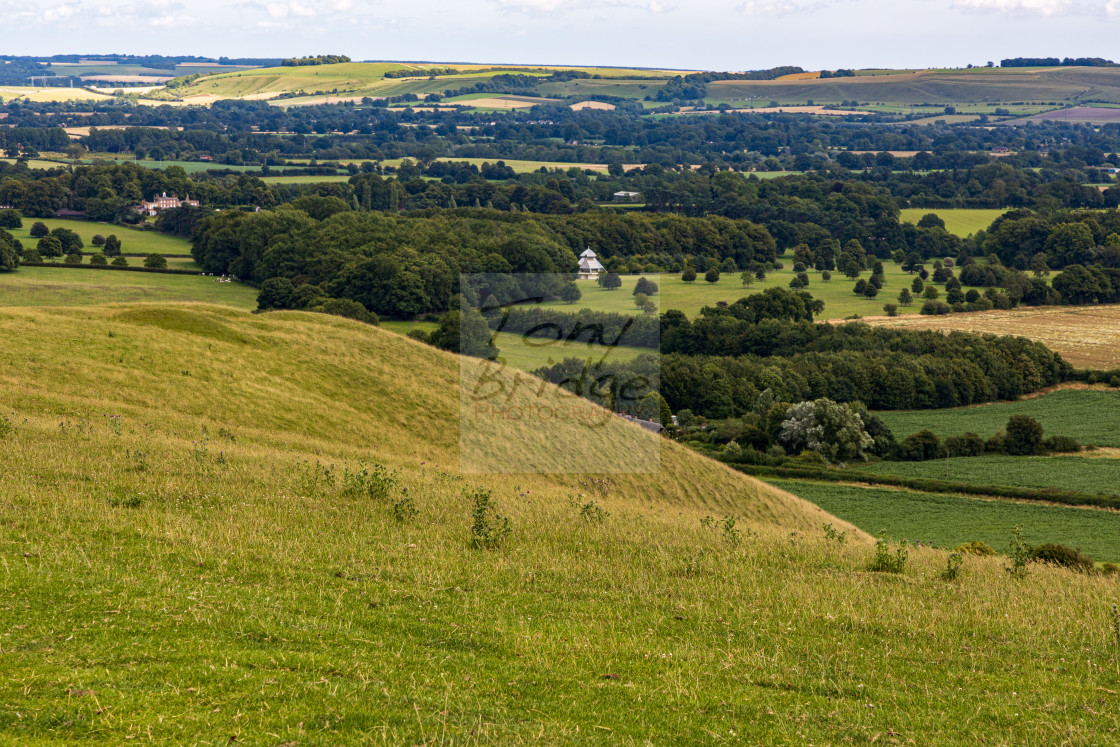 "Oare House from the Pewsey Downs" stock image