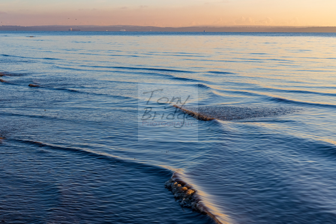 "Wave patterns at Meon Beach" stock image