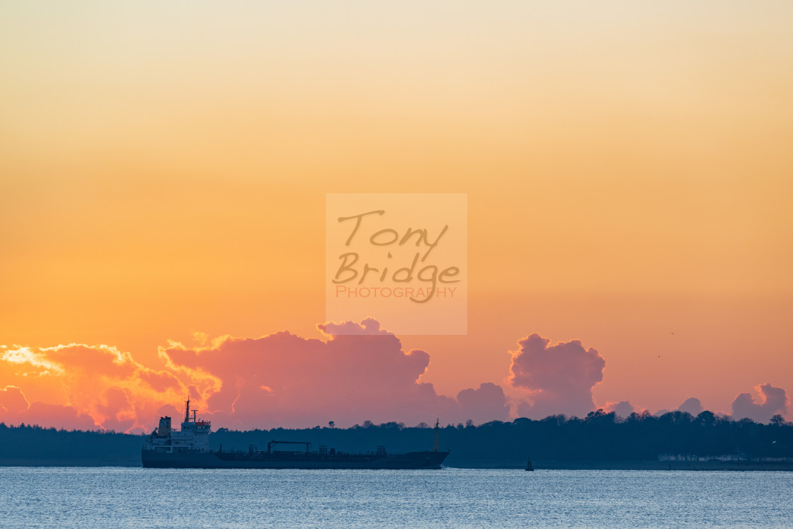 "Sailing into the sunset" stock image