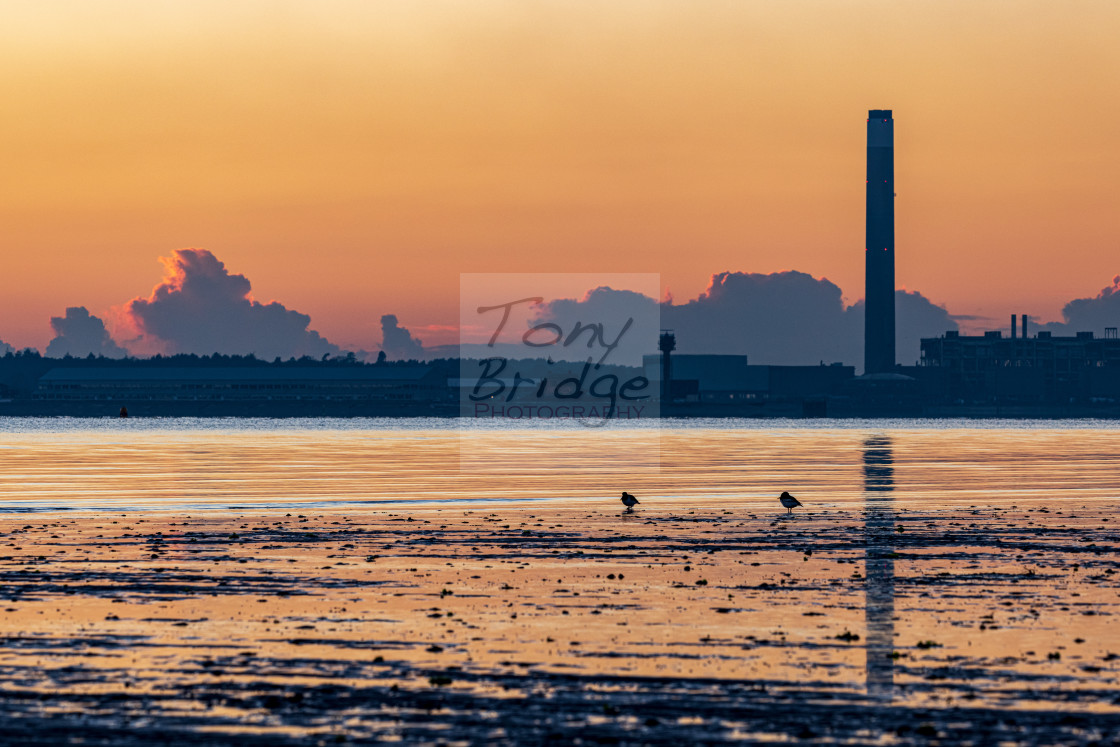 "Industry at sunset" stock image