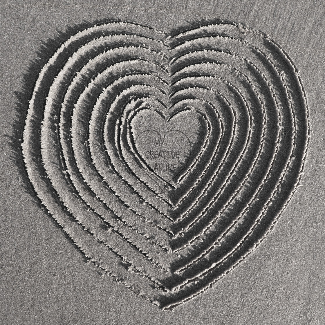 "beach sand heart love" stock image