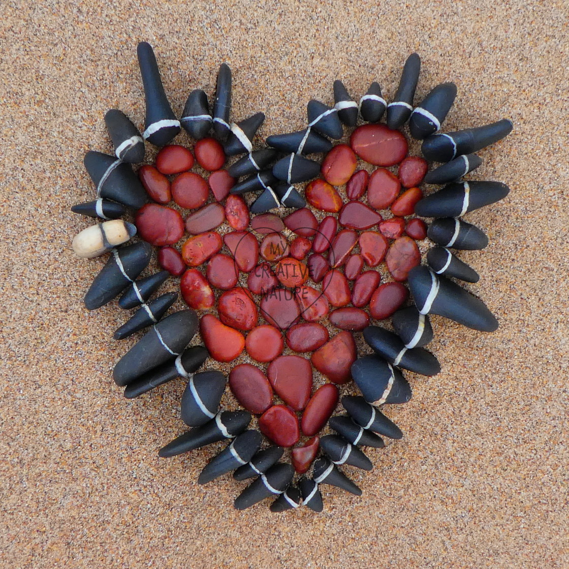"beach pebble heart print" by Lucia Pec - $12.25 "beach pebble heart print" stock image
