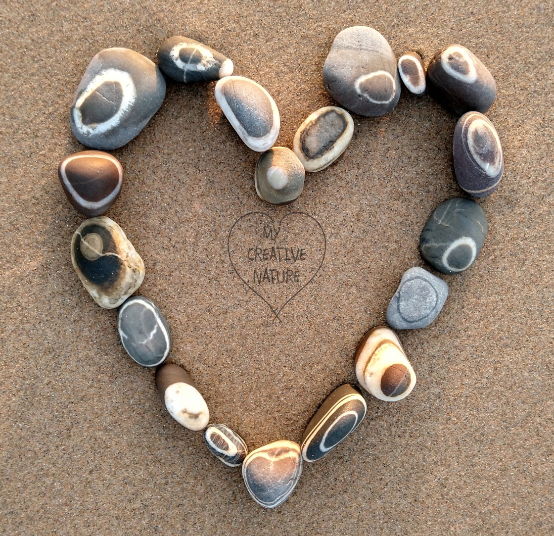 "Heart of circle beach stones" stock image