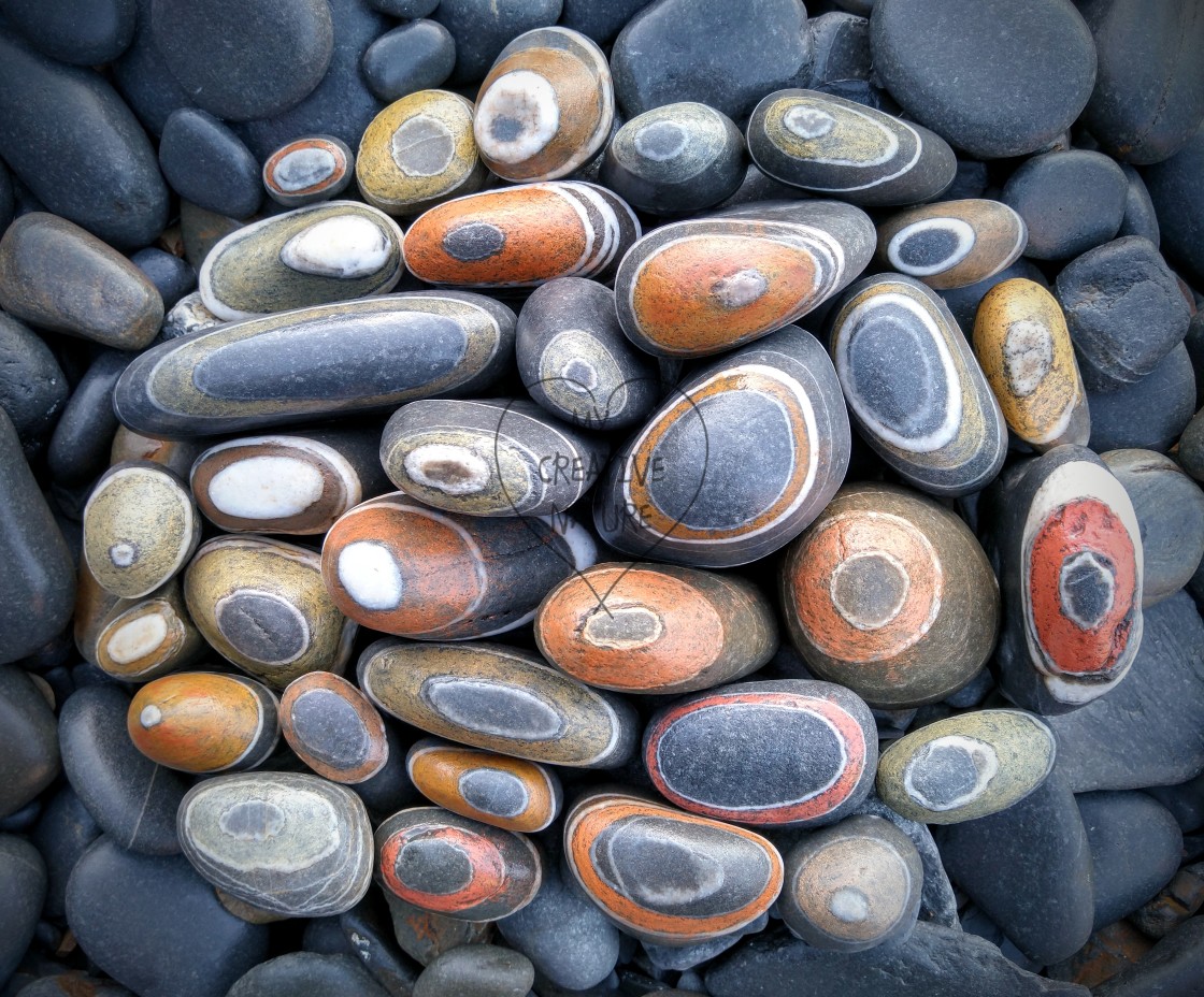 "Stones with natural white quartz circle" stock image