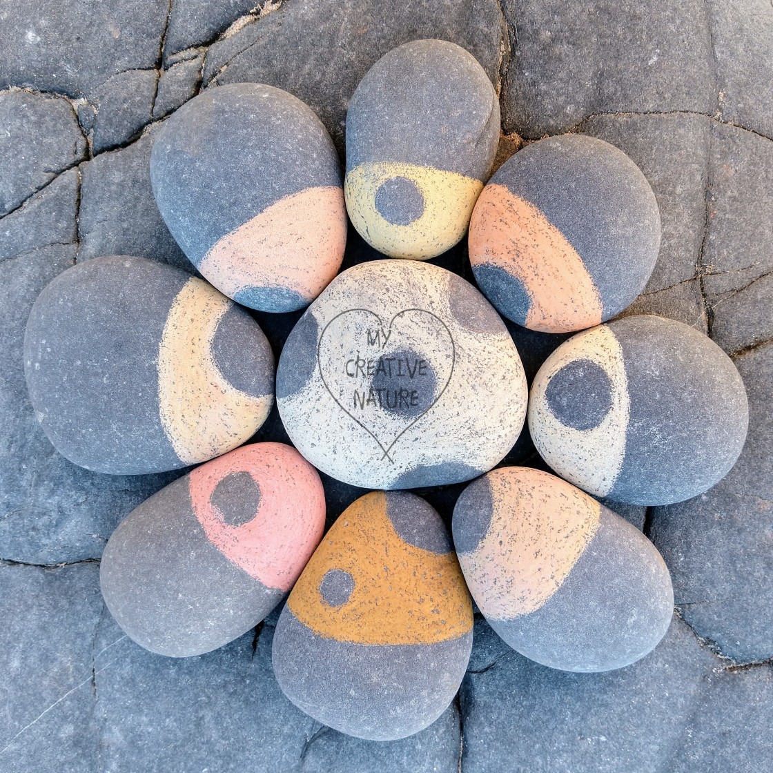 "Stone Circle painted with stones" by Lucia Pec - £10.00 "Stone Circle painted with stones" stock image