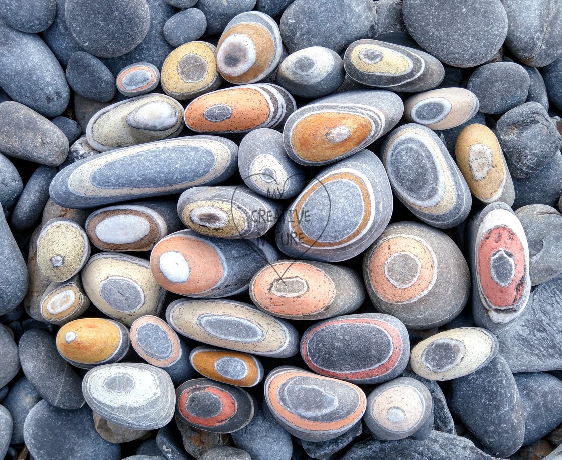 "Stones with natural white quartz lines landart" by Lucia Pec - £10.00 "Stones with natural white quartz lines landart" stock image