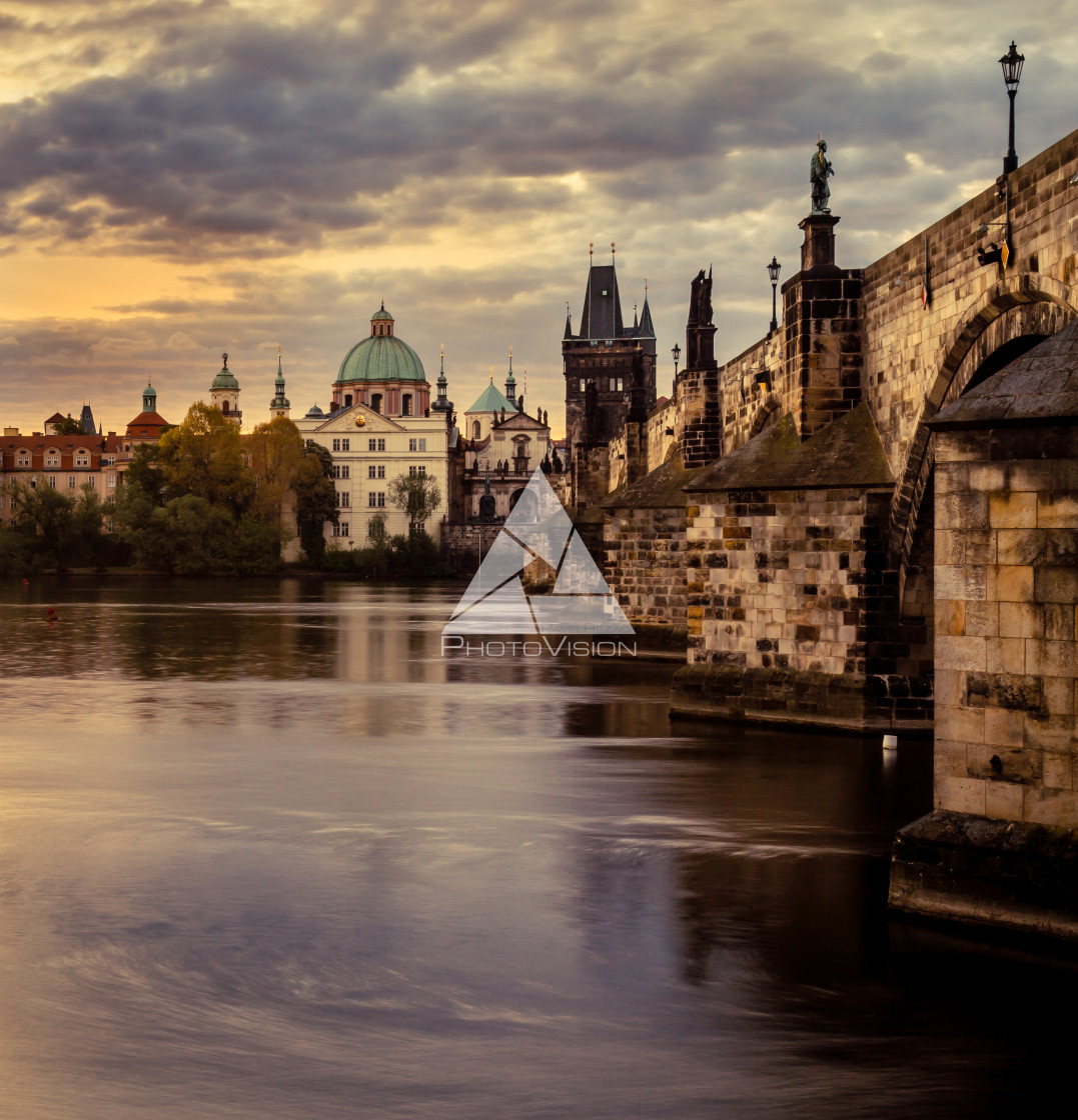 "Charles Bridge and a view of the Old Town" stock image