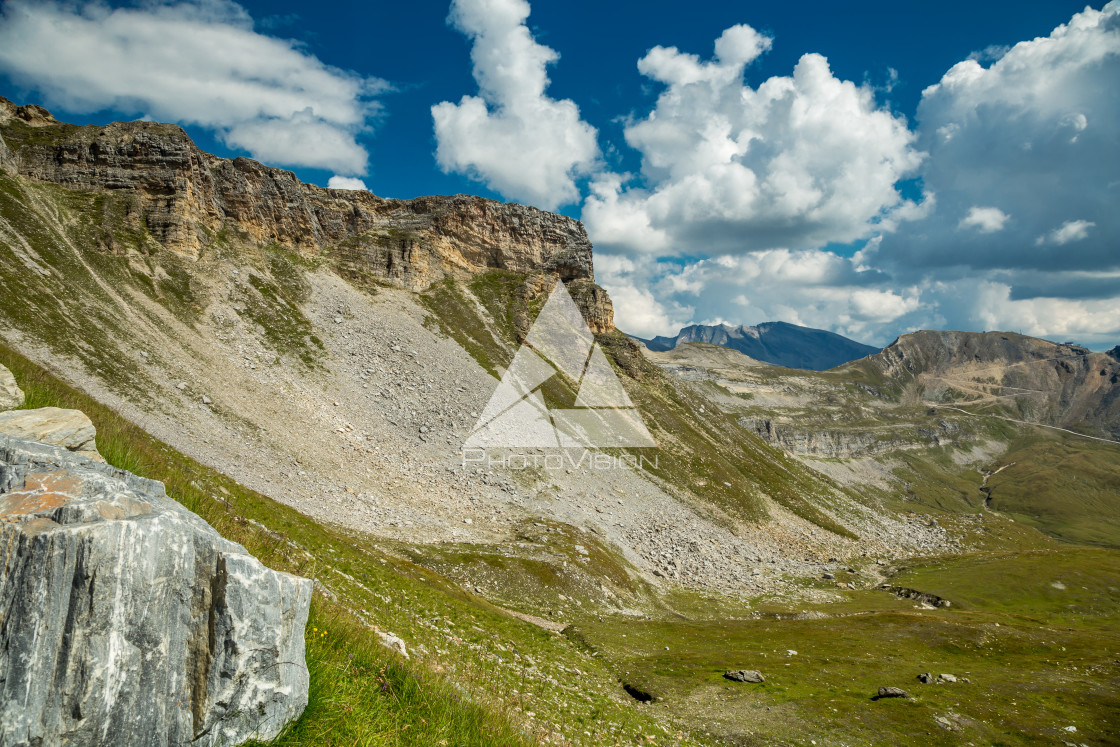 "Alpine valley on a beautiful summer day" stock image