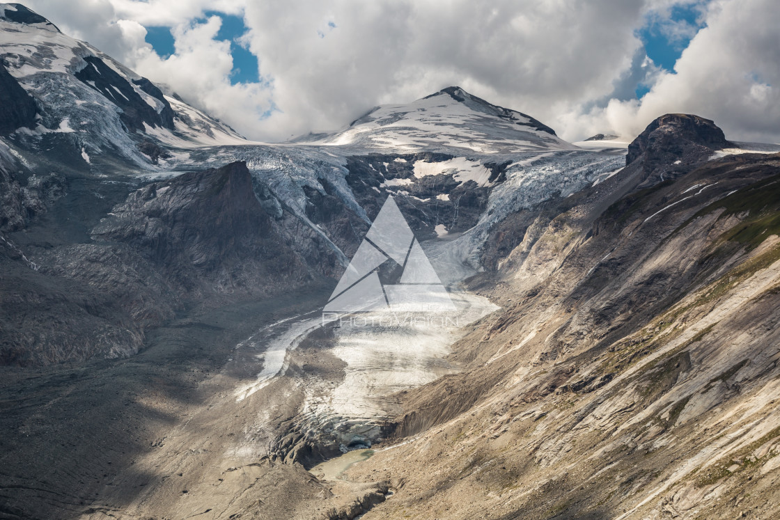 "Glacier in the valley below Grossglockner and Johannisberg mount" stock image