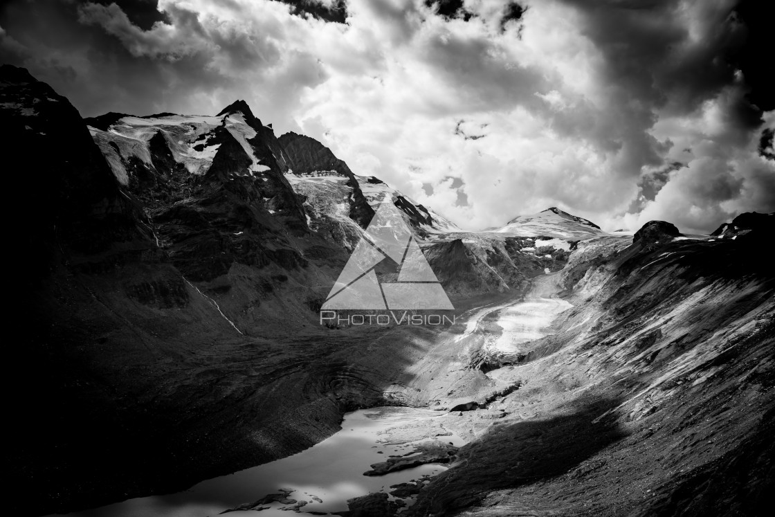 "Glacier in the valley below Grossglockner and Johannisberg mount" stock image