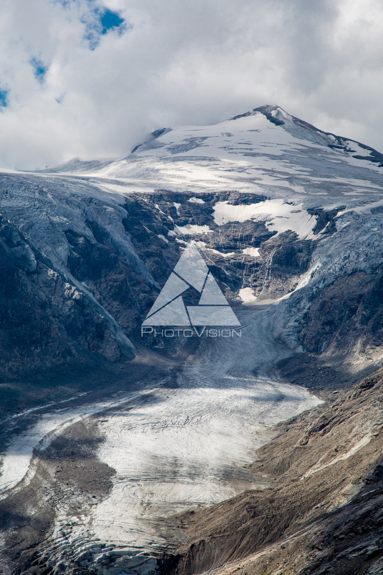 "Glacier in the valley below Grossglockner and Johannisberg mount" stock image