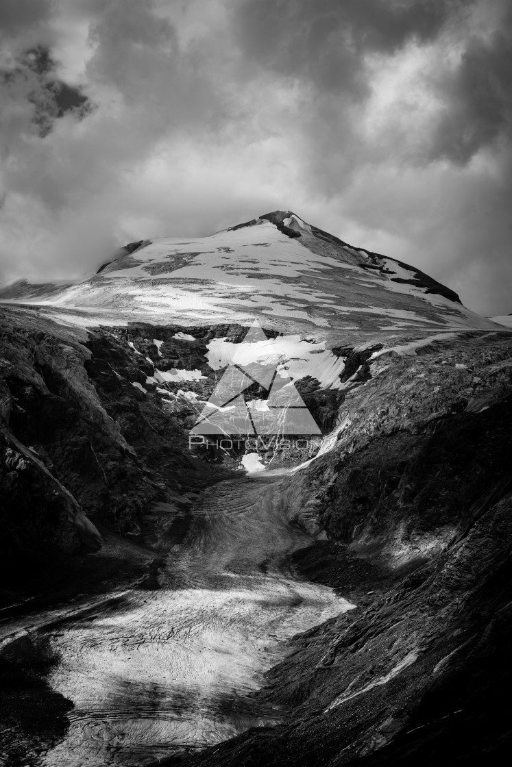 "Glacier in the valley below Grossglockner and Johannisberg mount" stock image