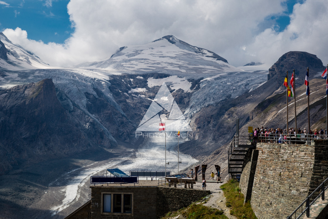 "The view of Kaiser Franz Josef on the glacier under the Grossglo" stock image