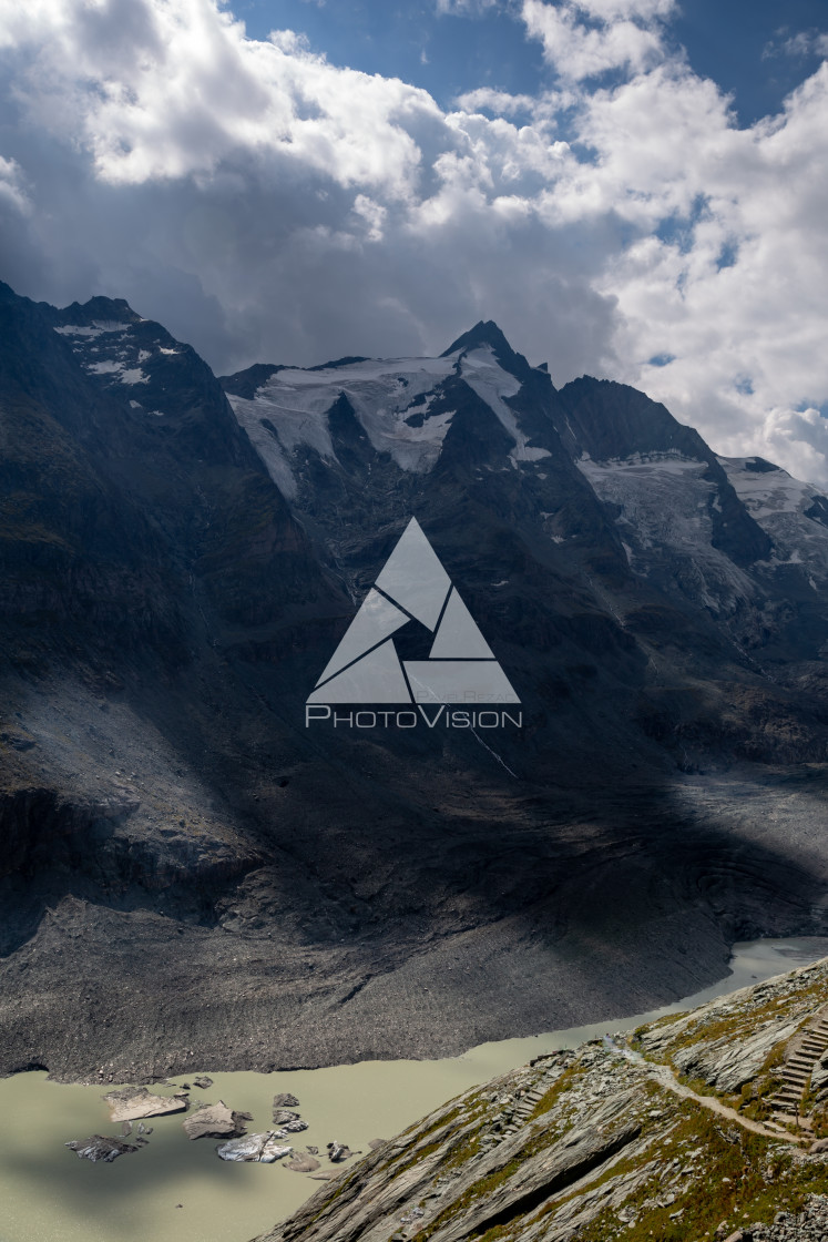 "Sandersee glacial lake below Mount Grossglockner" stock image