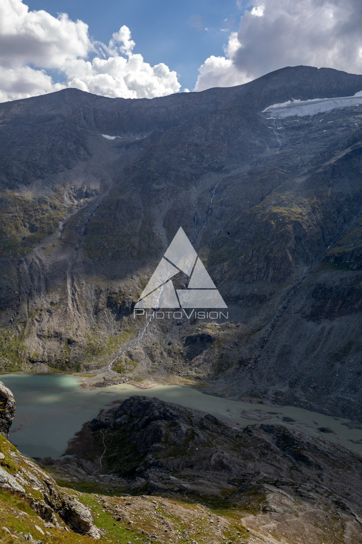 "Sandersee glacial lake below Mount Grossglockner" stock image