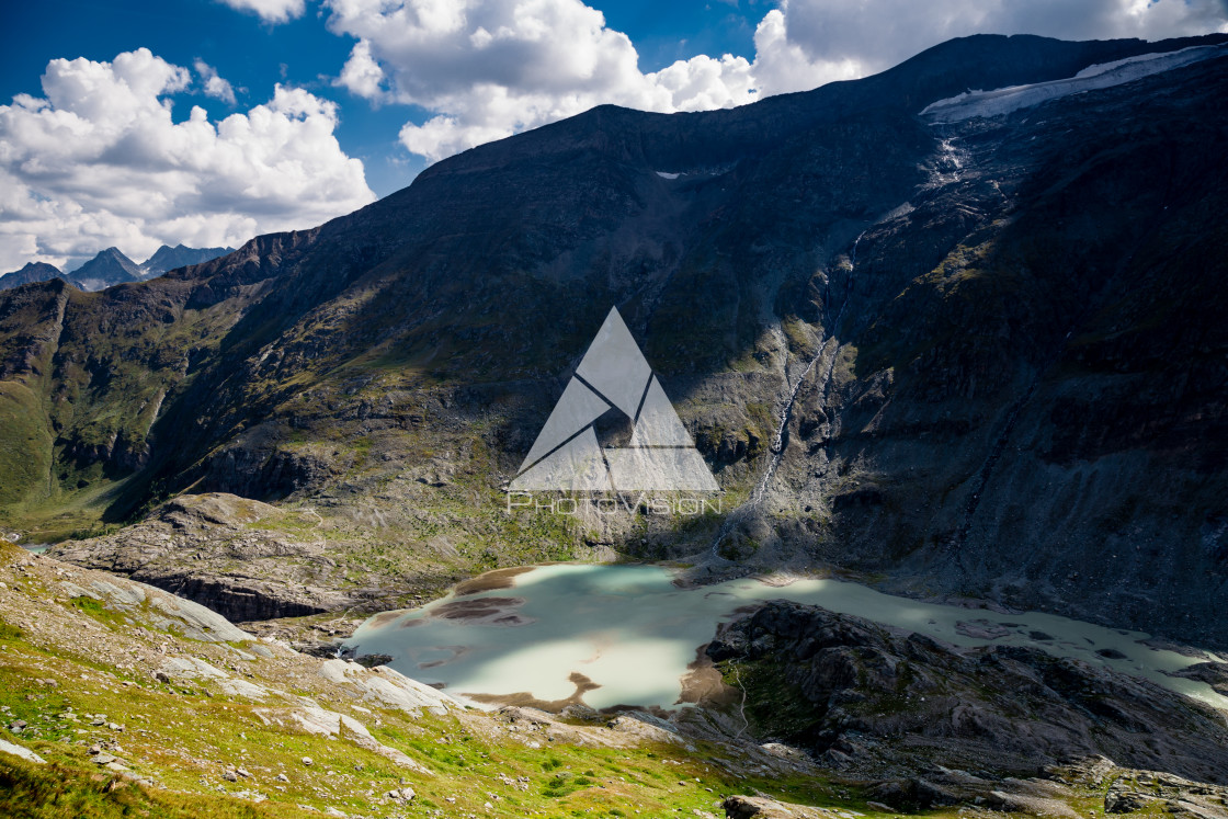 "Sandersee glacial lake below Mount Grossglockner" stock image