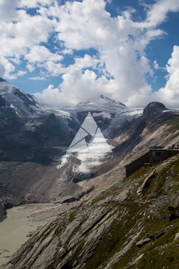 "Glacier in the valley below Grossglockner and Johannisberg mount" stock image