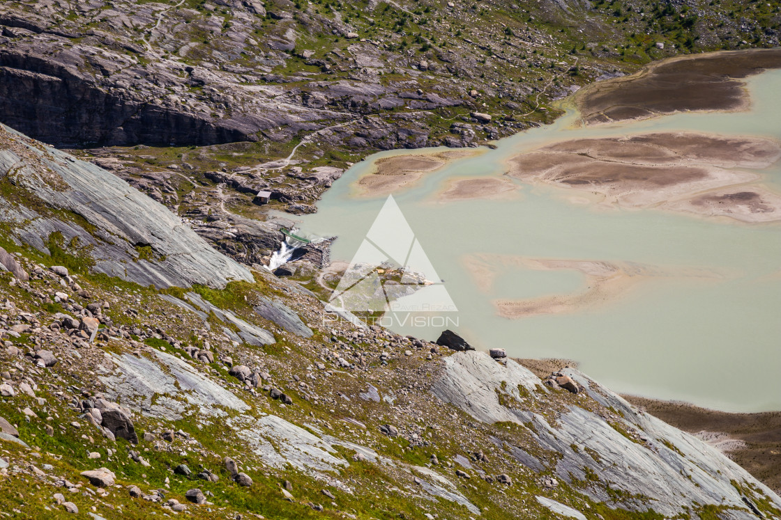 "Sandersee glacial lake below Mount Grossglockner" stock image