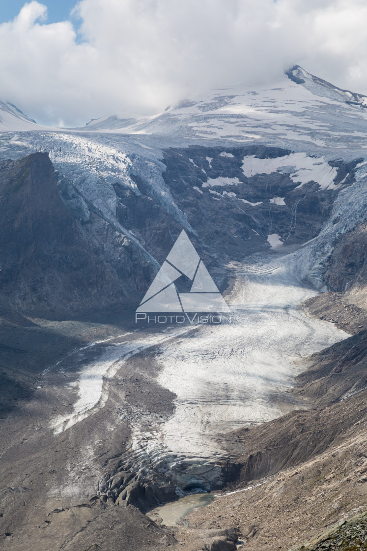 "Glacier in the valley below Grossglockner and Johannisberg mount" stock image